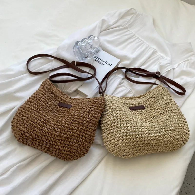 Sac à bandoulière en paille