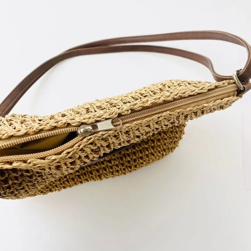 Sac à bandoulière en paille