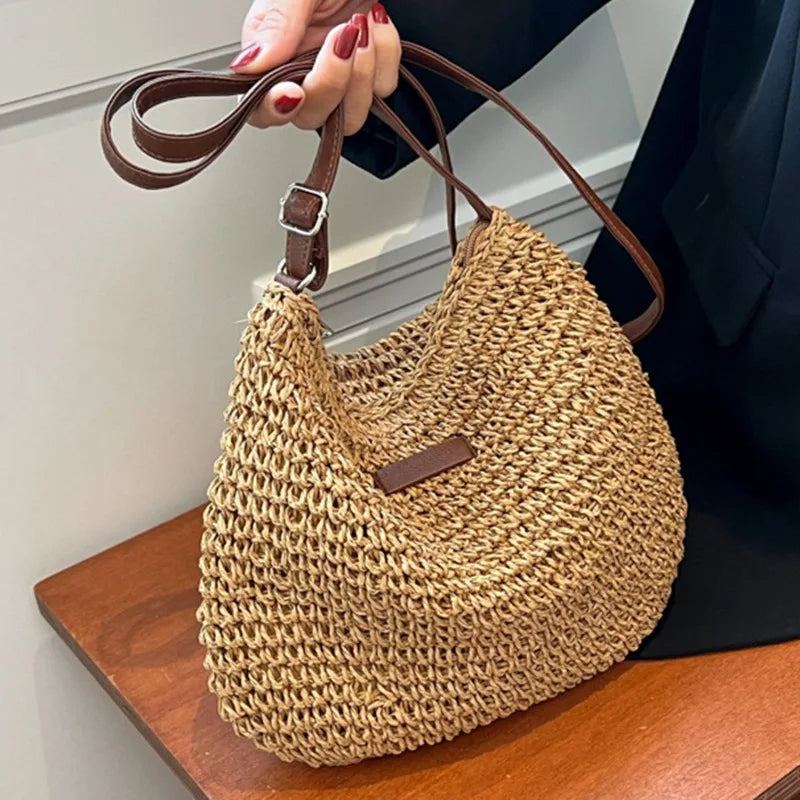 Sac à bandoulière en paille